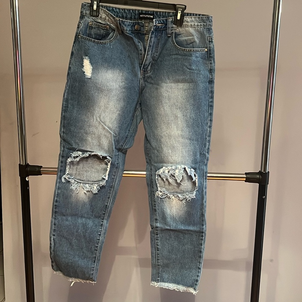 Distressed Denim Boyfriend Jean